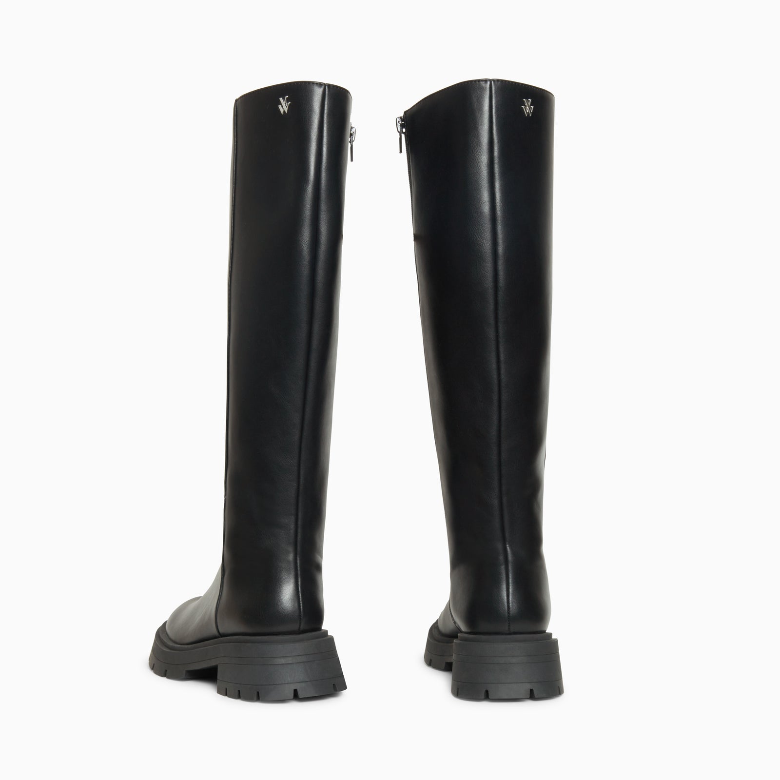 Black Sofia boots with serrated sole • Vanessa Wu